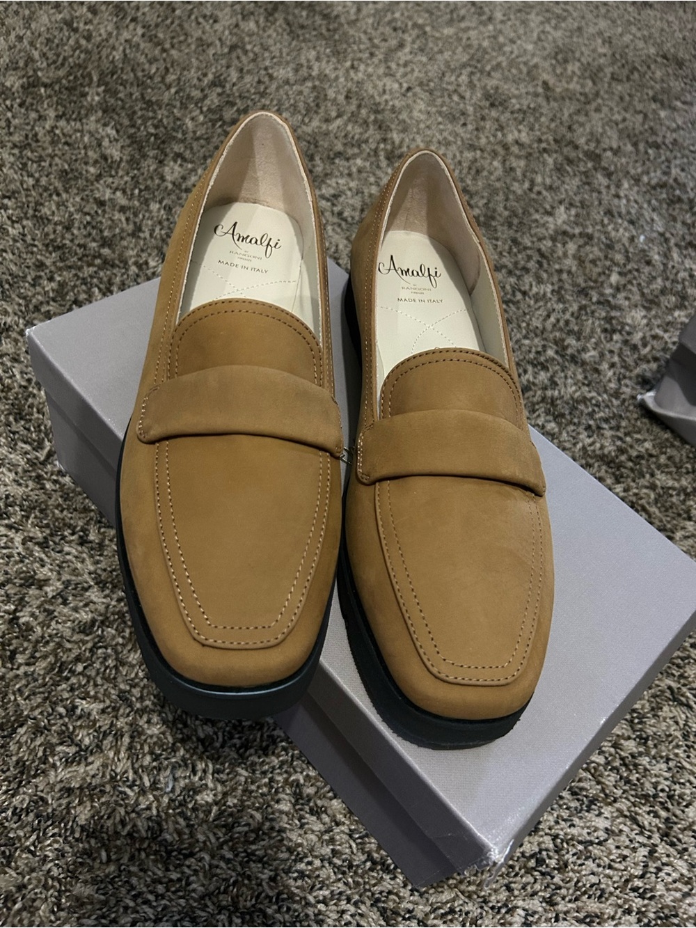 Amalfi Chestnut Suede Women’s Penny Loafers NWT